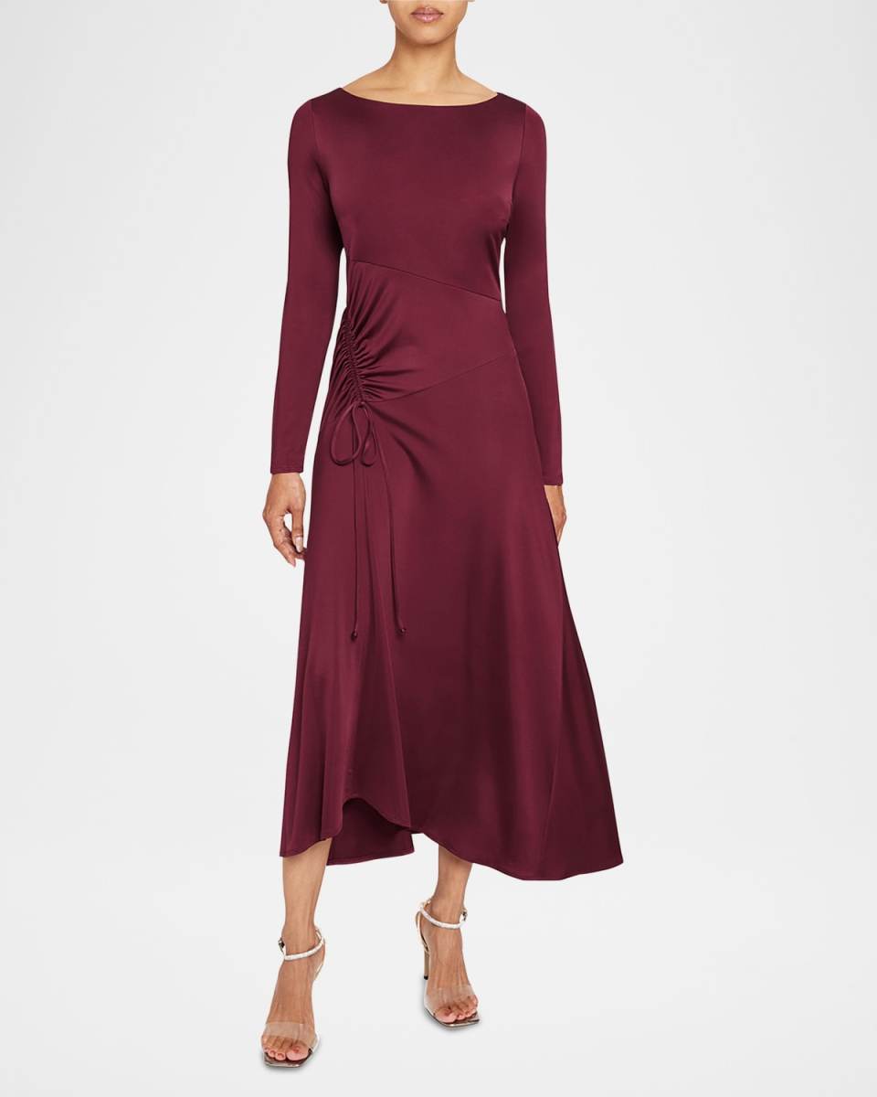 Tia Ruched A-Line Midi Dress